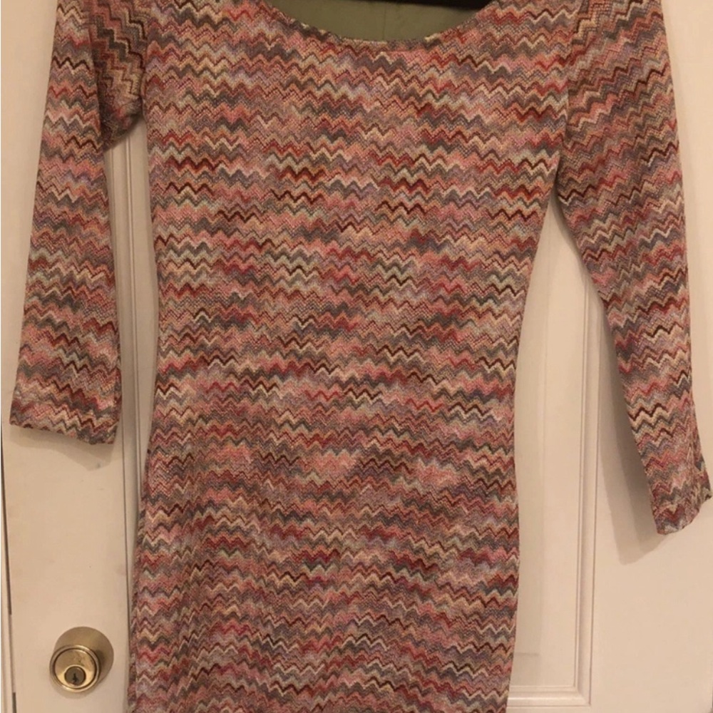 Missoni print Multicolor Zigzag Knit Bodycon Dress - Women 38 small Italian